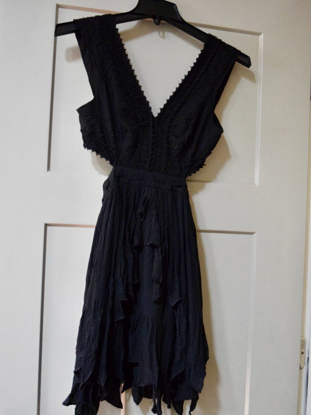 Free People Black Lace Cut Out Mini Dress